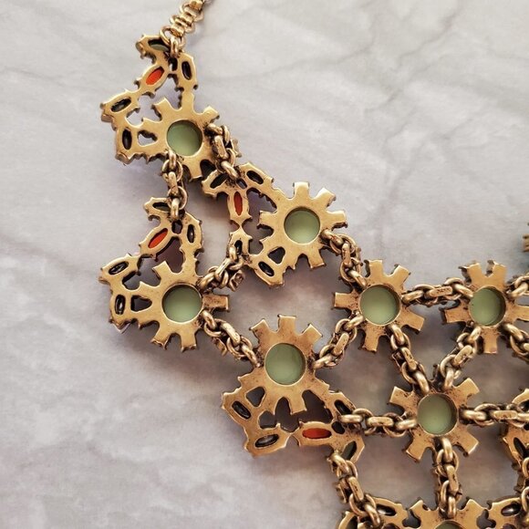 💖 J.Crew RARE HTF Antique Rhinestone Crystal Cluster Statement Necklace 💖 - Picture 15 of 16